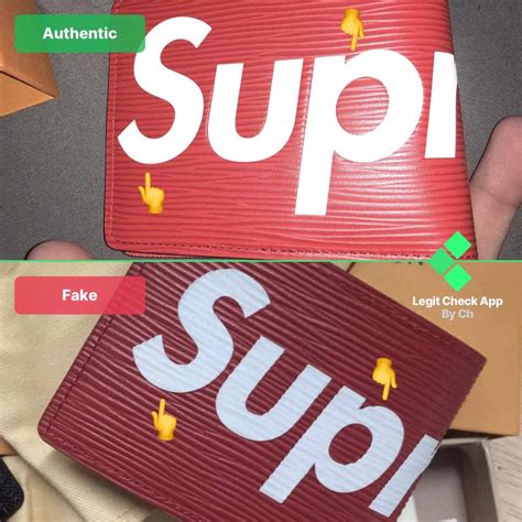 portafoglio supreme lv fake vs original|How To Spot Fake Supreme x Louis Vuitton Backpacks .